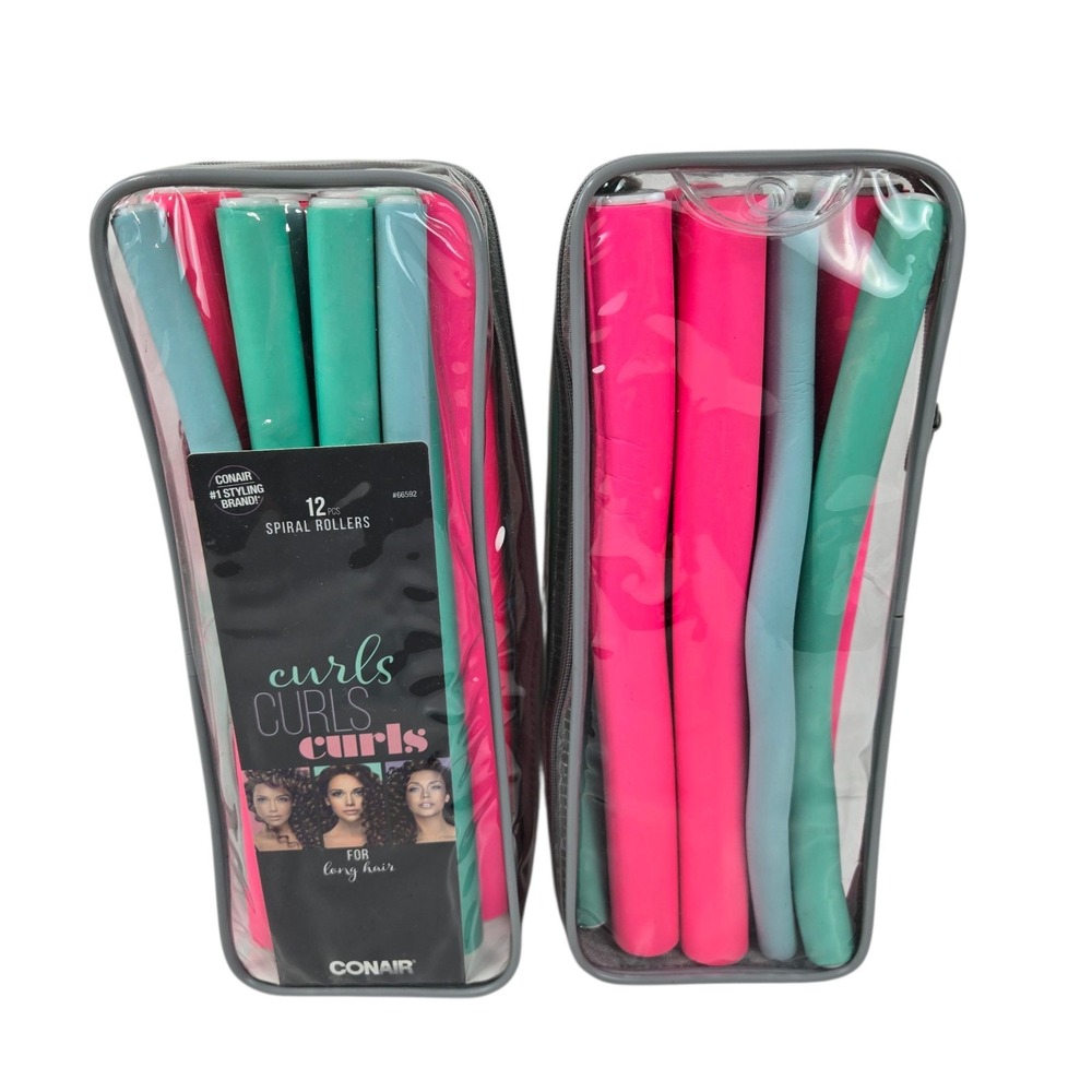 Conair 2X12 Count Spiral Rollers For Long Hair Soft Bouncy Curls READ!!